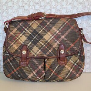 Dooney and Bourke Plaid Coated Canvas Bag w/ Adjustable Shoulder Strap